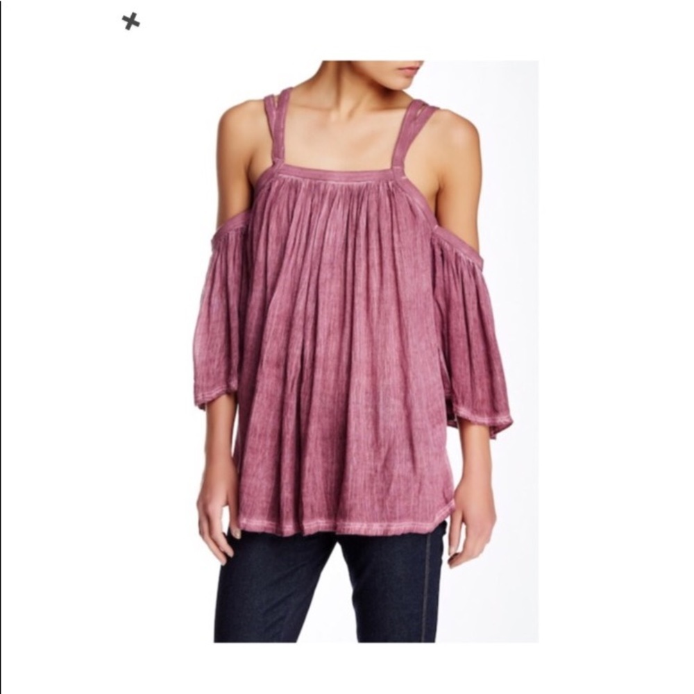 Sea Gypsies Purple Avail Cold Shoulder Blouse